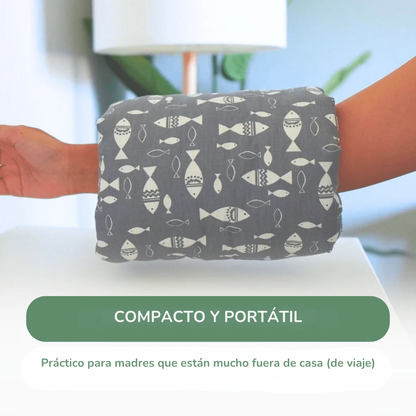 BEBÉ DE ALGODÓN EN CAPULLO - Almohada de apoyo portátil para una experiencia de lactancia y biberón sin dolor (lavable, ergonómica)