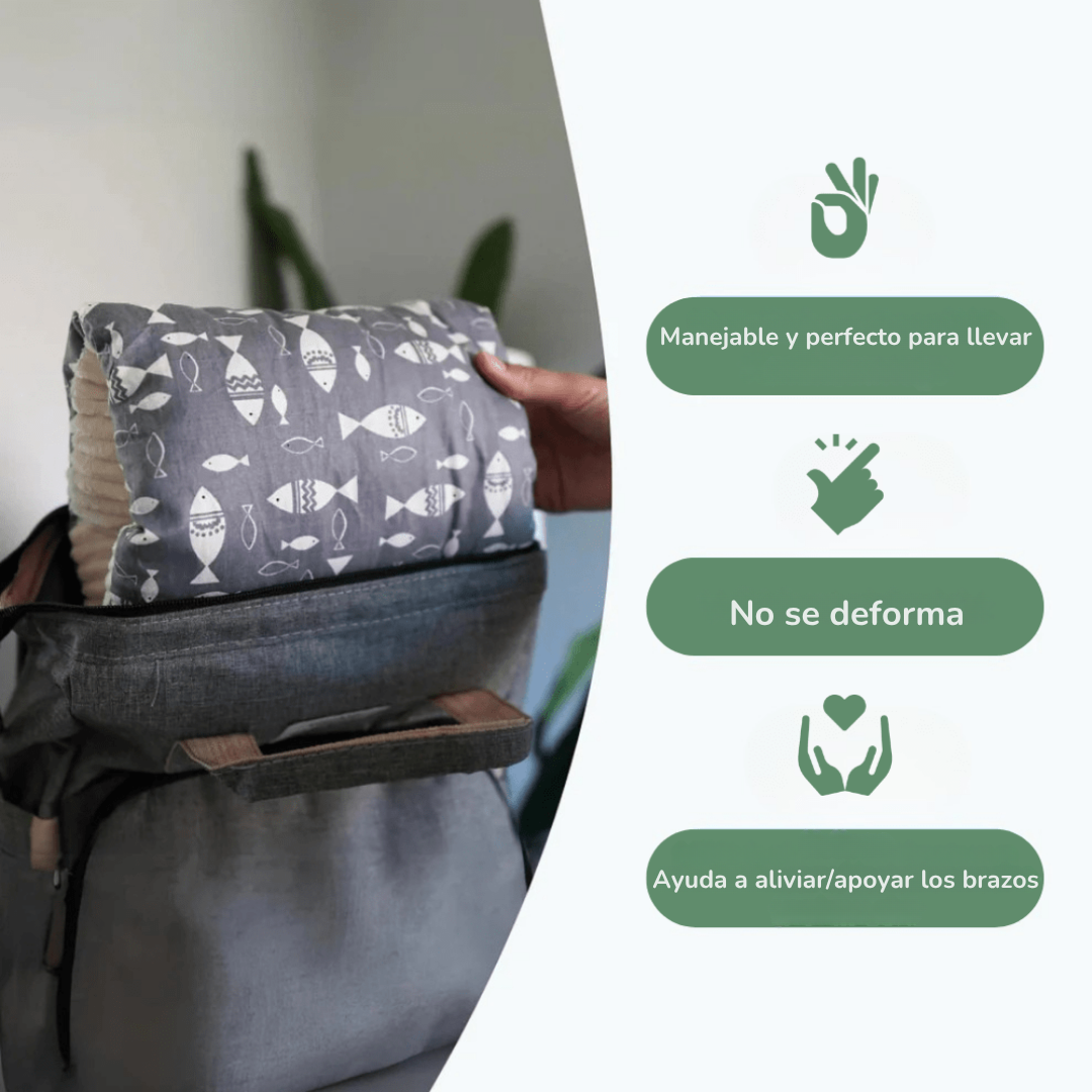 BEBÉ DE ALGODÓN EN CAPULLO - Almohada de apoyo portátil para una experiencia de lactancia y biberón sin dolor (lavable, ergonómica)